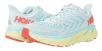 Hoka One One Clifton 7 breathable walking shoes women with light blue color