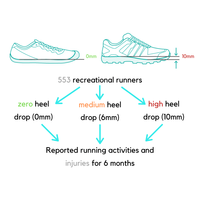 chart of Higher Heel Drop for shoes